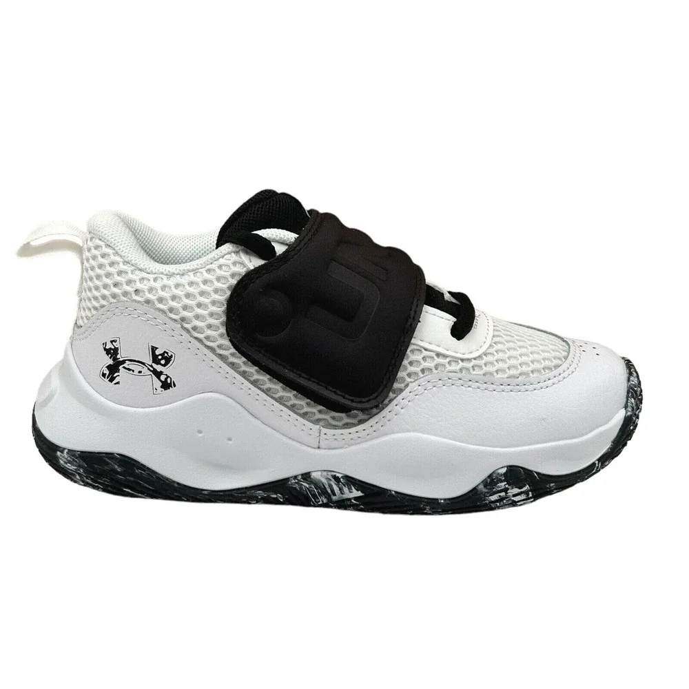Under Armour Lockdown Youth‎ Boy's Leather Basketball Shoes Size 3Y White/Black
